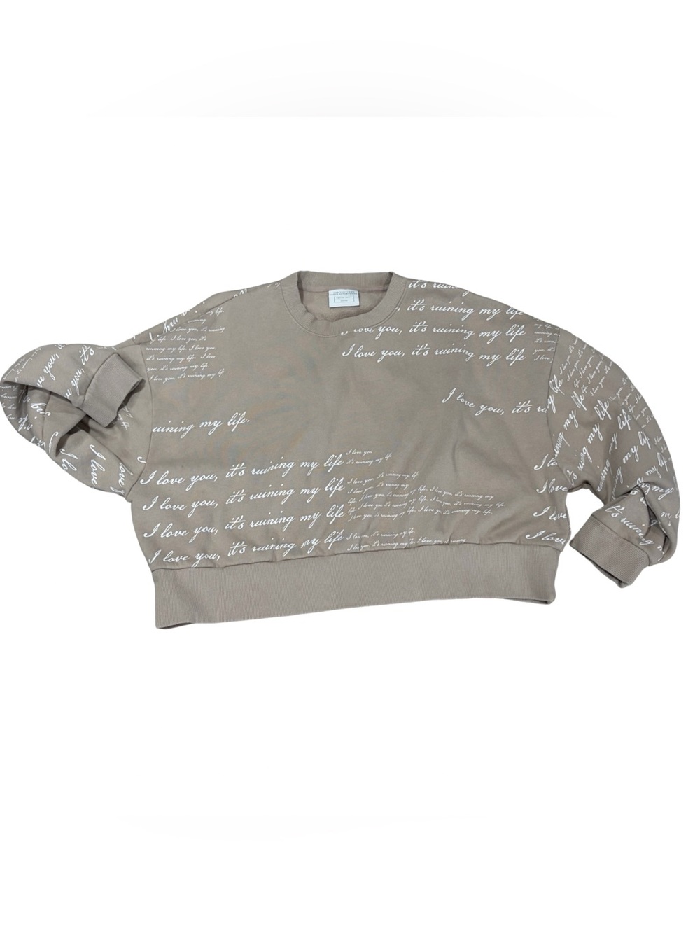 I LOVE YOU IT'S RUINING MY LIFE BOXY CROPPED CREWNECK Taylor swift